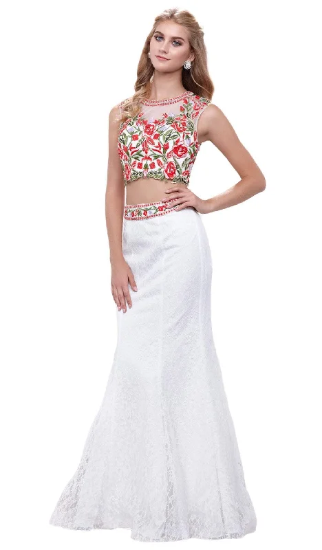 Today's Special Nox Anabel - 8373 Embellished High Neck Two-Piece Mermaid Dress