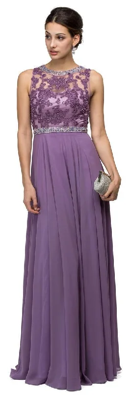 Overstock Dancing Queen 9458 Beaded Lace Applique A-Line Dress