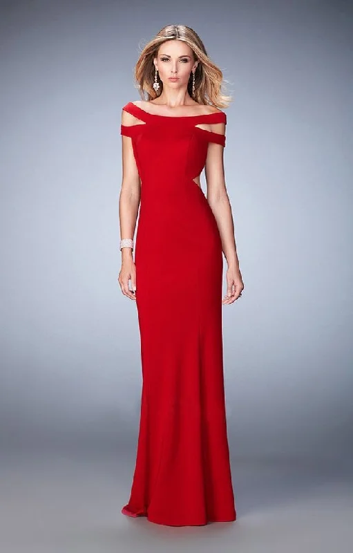 Today’s Deal La Femme 22728 Off-Shoulder Jersey Prom Dress