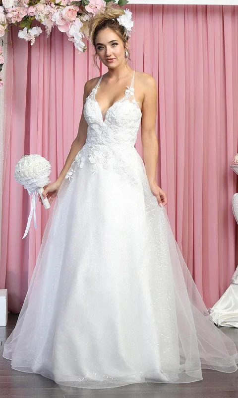 Weekend Flash Sale May Queen Bridal RQ7882 - Plunging Tulle Wedding Gown
