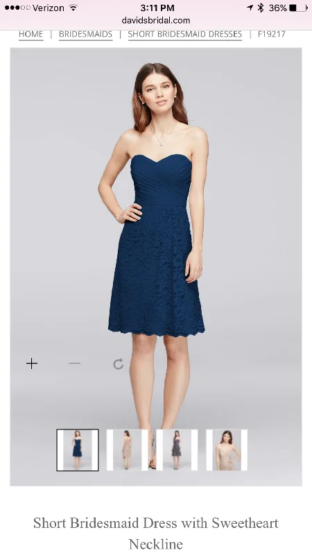 Early Access David's Bridal Short sweetheart neckline bridesmaid dress F19217