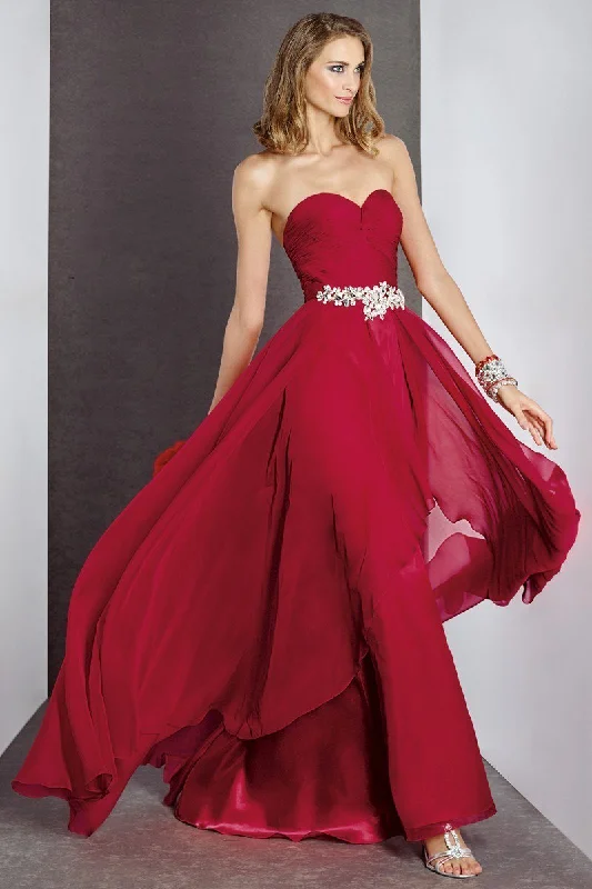 Huge Discounts Alyce Paris 35738 Strapless Sweetheart Ruched Bodice Chiffon Gown
