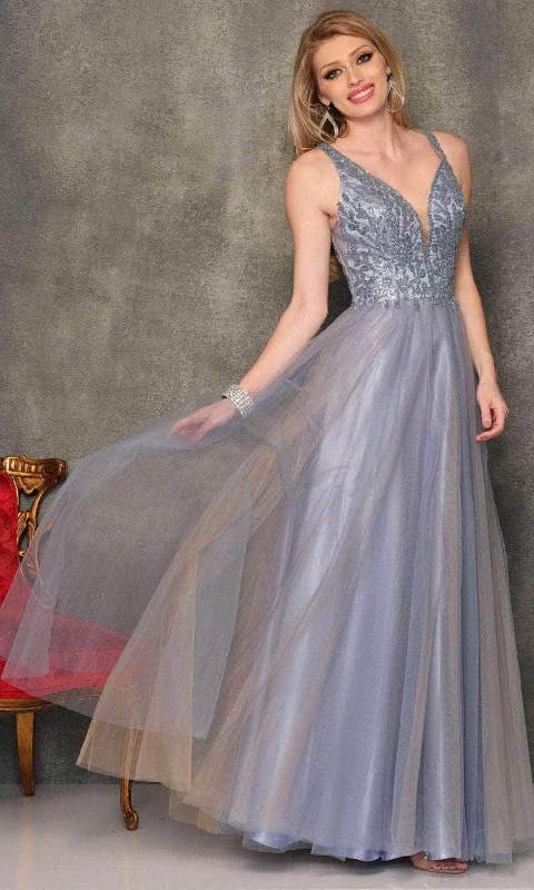 Unbeatable Prices Dave & Johnny 10771 - Plunging V-Neck Long Prom Gown