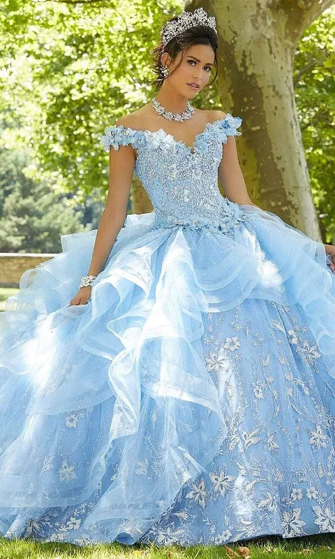 Get It Before It’s Gone Mori Lee - 89303 Floral Applique Glitter Tulle Ballgown