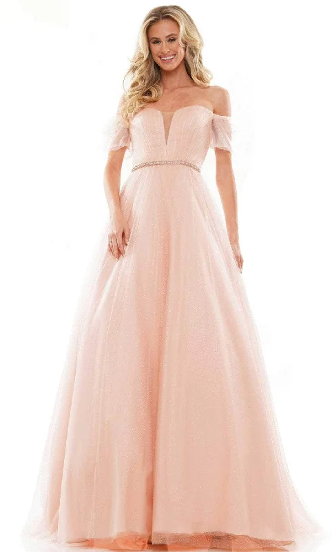 Unbeatable Prices Colors Dress 2912 - Puff Off-Shoulder Lace-Up Back Ballgown