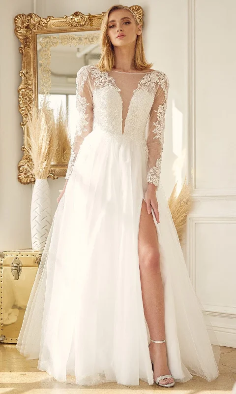 Instant Discount Nox Anabel Bridal JE911 - Illusion Bateau Bridal Gown