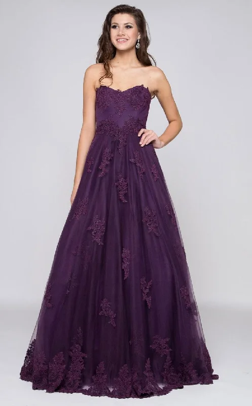 Exclusive Savings Marsoni by Colors Strapless Appliqued Sweetheart Gown