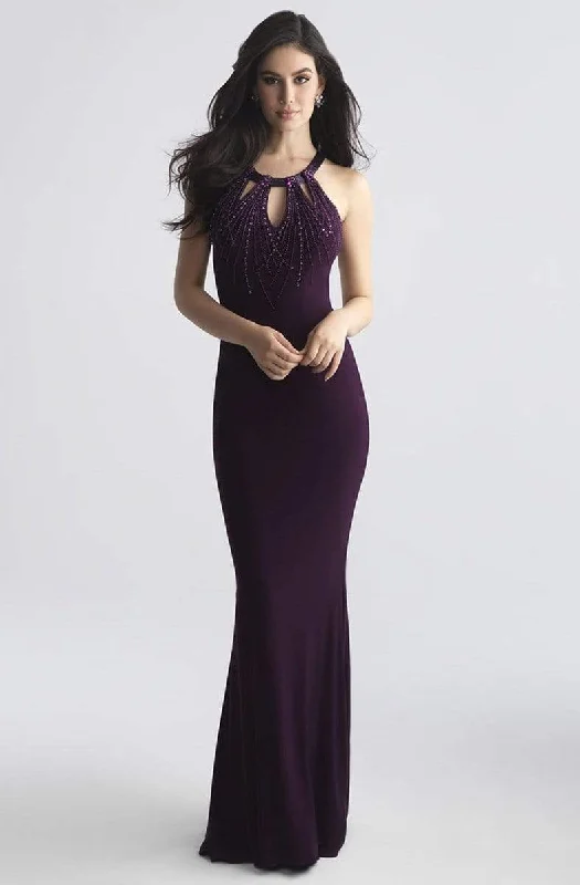 Discount Deals Madison James - 18-698 Beaded Cutout Sheath Sleeveless Jersey Dress - 1 Pc. Purple in size 12 Available Discount Deals Madison James - 18-698 Beaded Cutout Sheath Sleeveless Jersey Dress - 1 Pc. Purple in size 12 Available