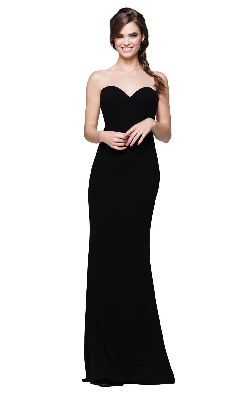 Early Access Tarik Ediz 50003 Illusion Sweetheart Sheath Dress