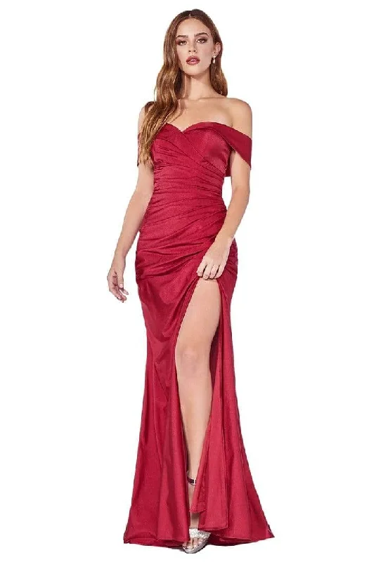 Sale Event Cinderella Divine - Off Shoulder Fitted Jersey Evening Gown KV1050