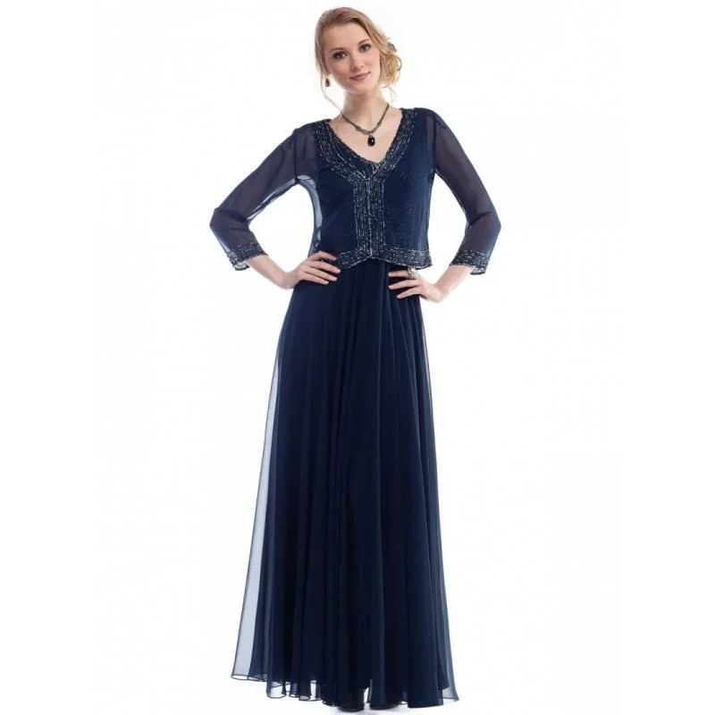 Crazy Savings Colors Dress G268 Quarter Sleeve Illusion Jacket Overlaid A-Line Dress - 1 pc Eggplant in Size 14 Available