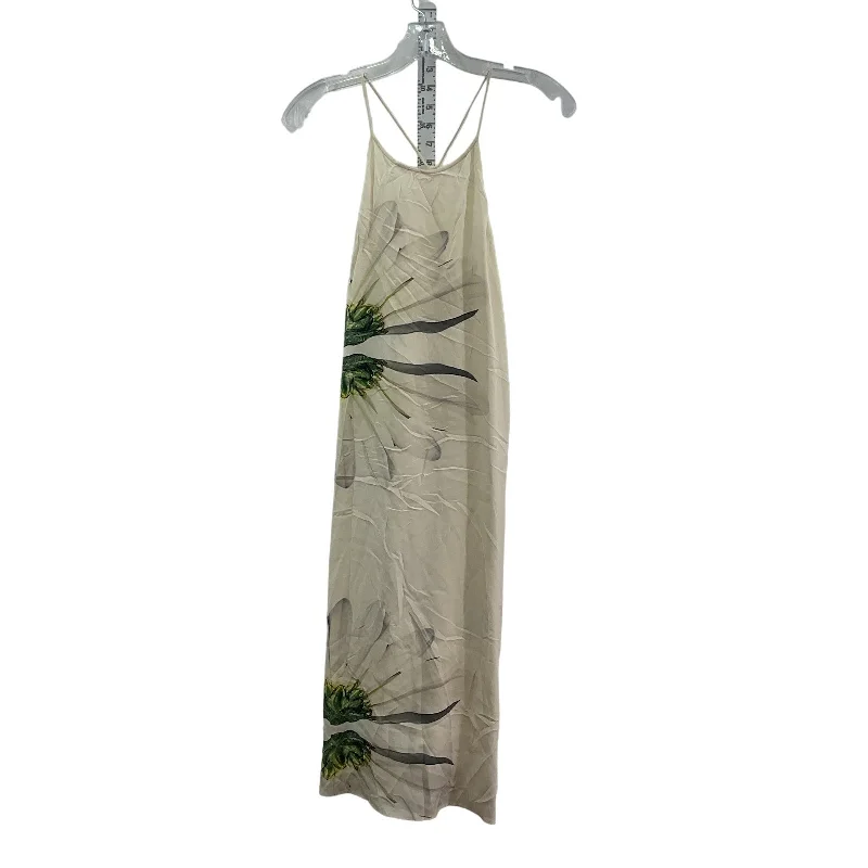 Hurry In Tibi Cream Floral Silk Maxi Sundress, Size 6, Preowned Women