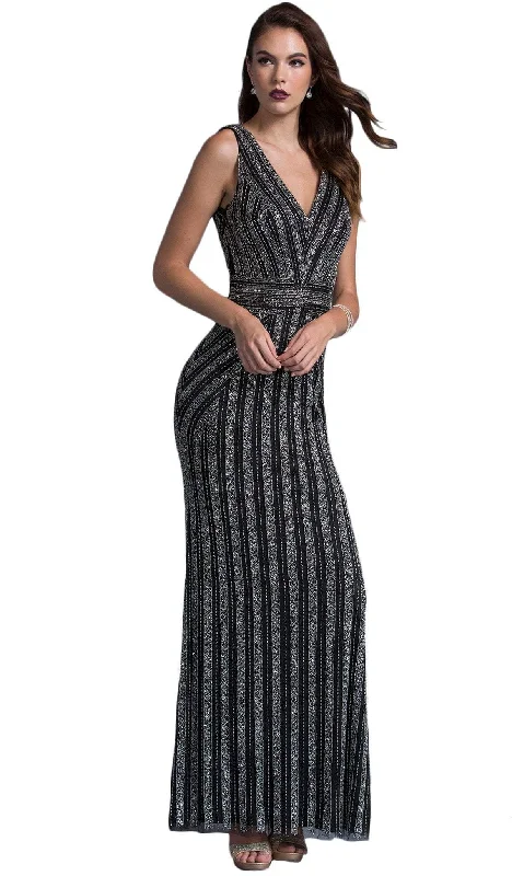 Super Savings Aspeed Design - Glittering V-neck Sheath Prom Dress