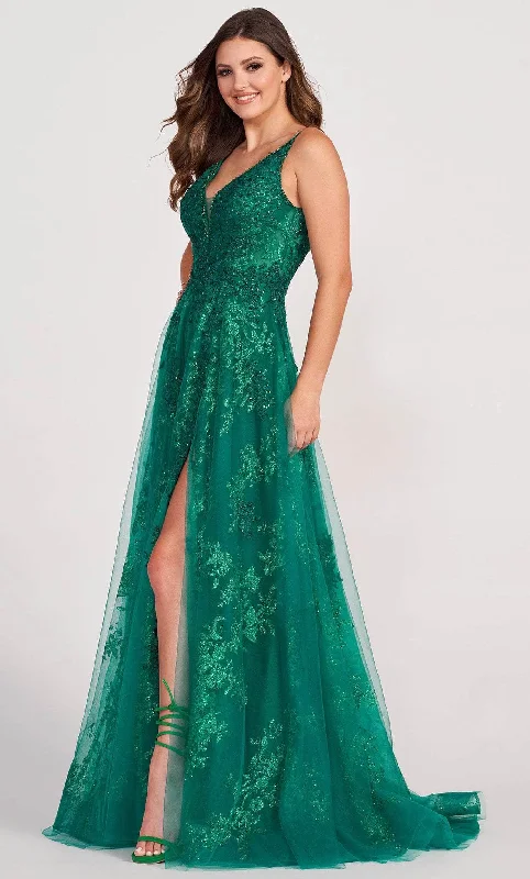 Daily Specials Ellie Wilde EW34107 - V Neck Bare Back A-line Slit Gown
