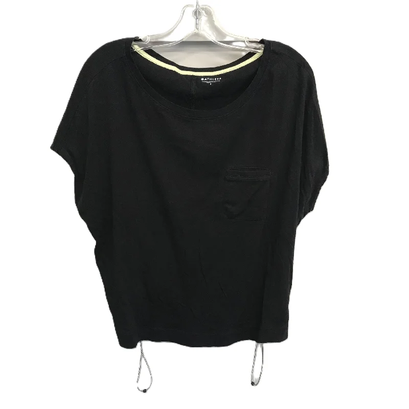 New Deals Black Athletic Top Short Sleeve By Athleta, Size: S