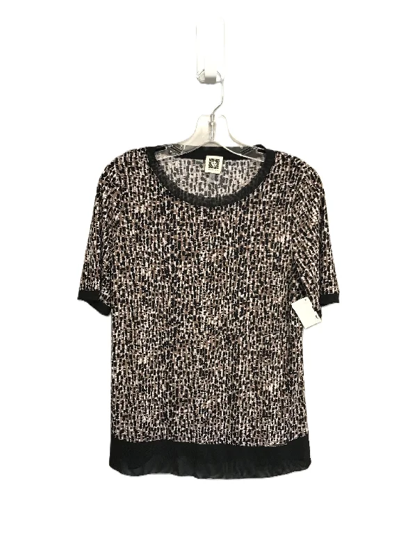 Buy Now Black & Brown Top Short Sleeve By Anne Klein, Size: S