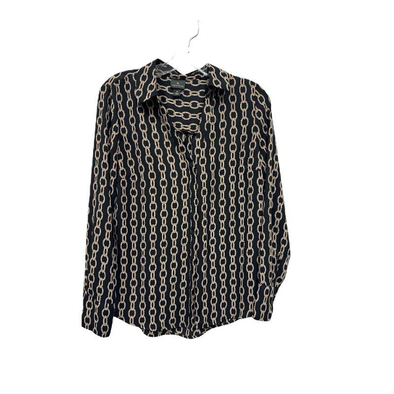 Super Savings Black & Gold Top Long Sleeve By Worthington, Size: S