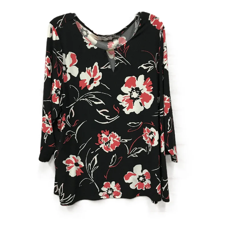One-DAY Sale Black Top Long Sleeve By Calvin Klein, Size: 3x
