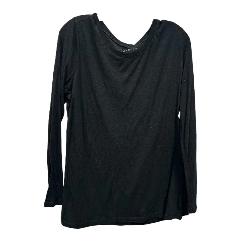 Special Offer Black Top Long Sleeve By Caslon, Size: 1x