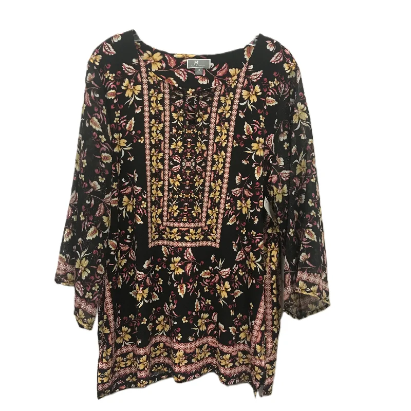 Price Cut Black Top Long Sleeve By Jm Collections, Size: 1x