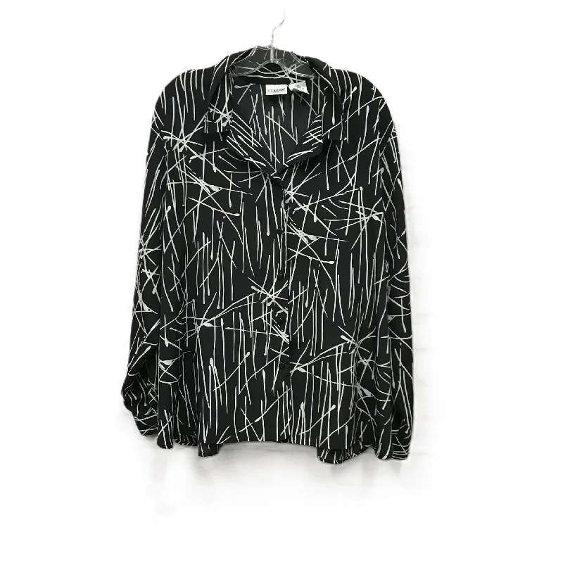 Closeout Black Top Long Sleeve By Liz Baker, Size: 3x