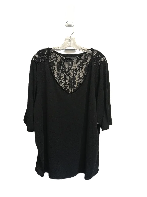 Exclusive Deal Black Top Short Sleeve By Lane Bryant, Size: 4x