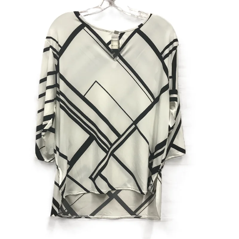 Price Rollback Black & White Top Long Sleeve By Chicos, Size: M
