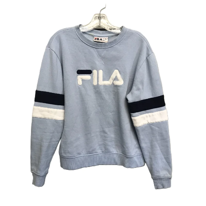 Massive Deals Blue Athletic Sweatshirt Crewneck By Fila, Size: L