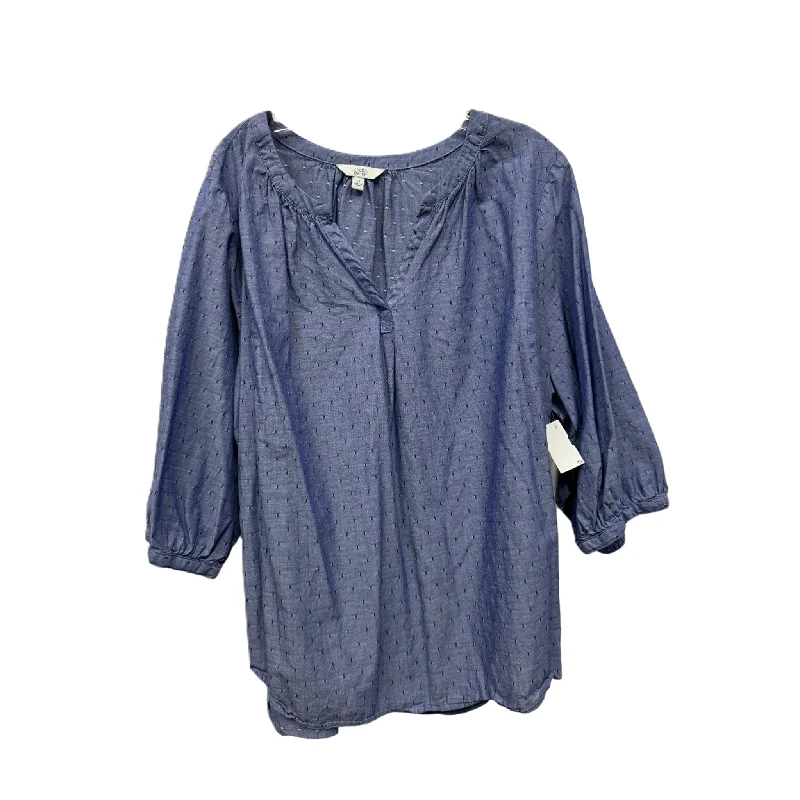 Value Deals Blue Top Long Sleeve By Croft And Barrow, Size: 2x