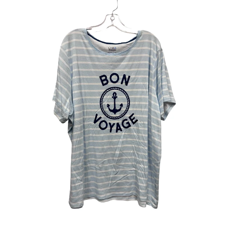 Quick Sale Blue Top Short Sleeve Basic By Croft And Barrow, Size: 3x