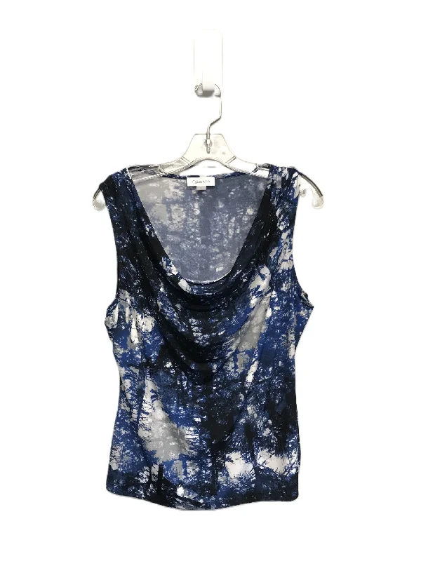 Deal Zone Blue Top Sleeveless By Calvin Klein, Size: Xl