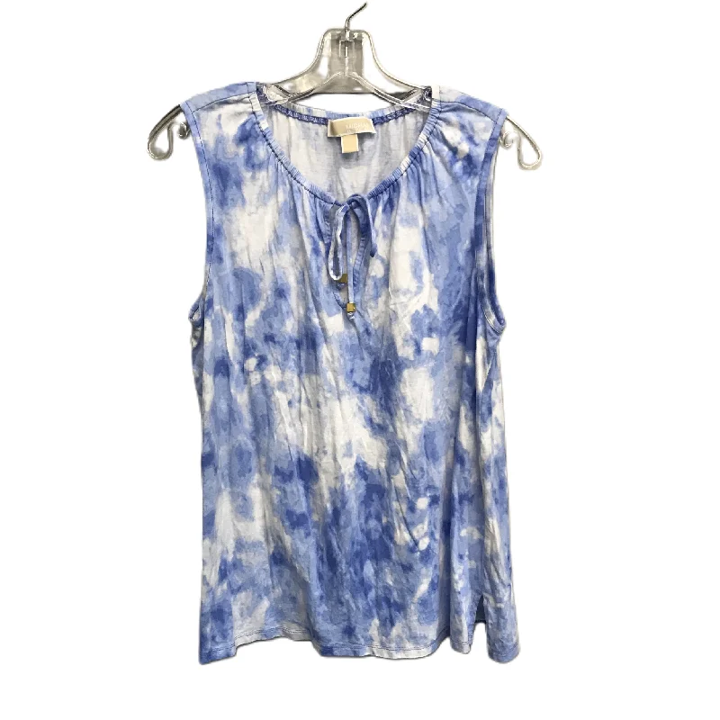 Extra Savings Blue & White Top Sleeveless By Michael By Michael Kors, Size: L