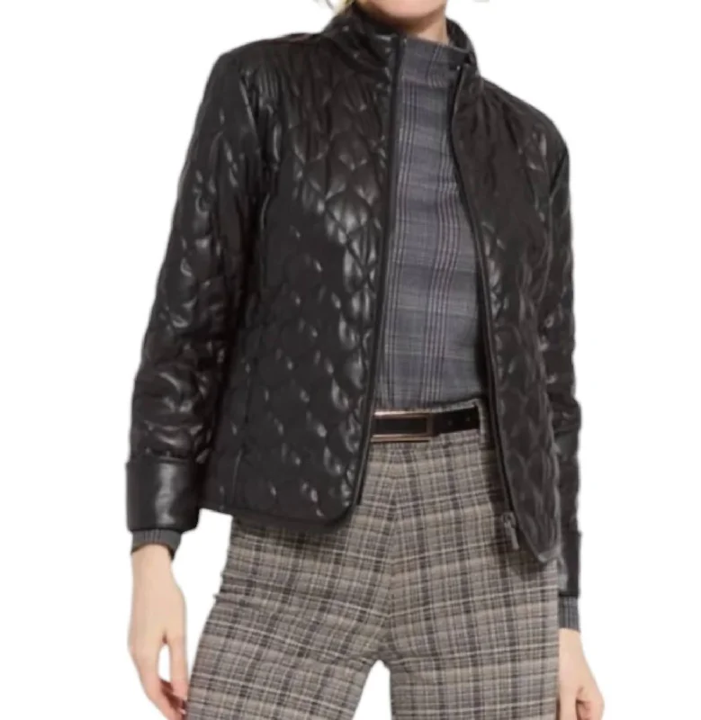 Brooklyn Quilted Vegan Leather Jacket In Black