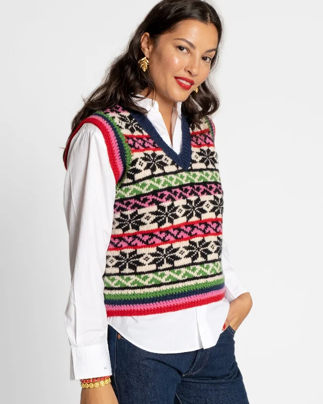 Festival Vest Fair Isle Oyster Multi