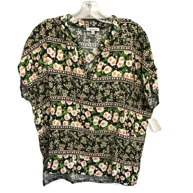 Unmissable Offer Floral Print Top Short Sleeve By White Birch, Size: L