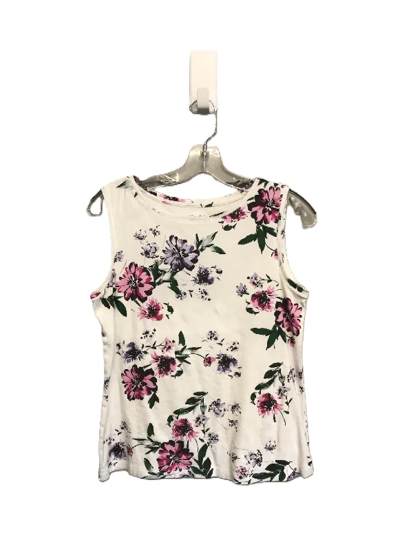 Limited Availability Floral Print Top Sleeveless By Croft And Barrow, Size: S