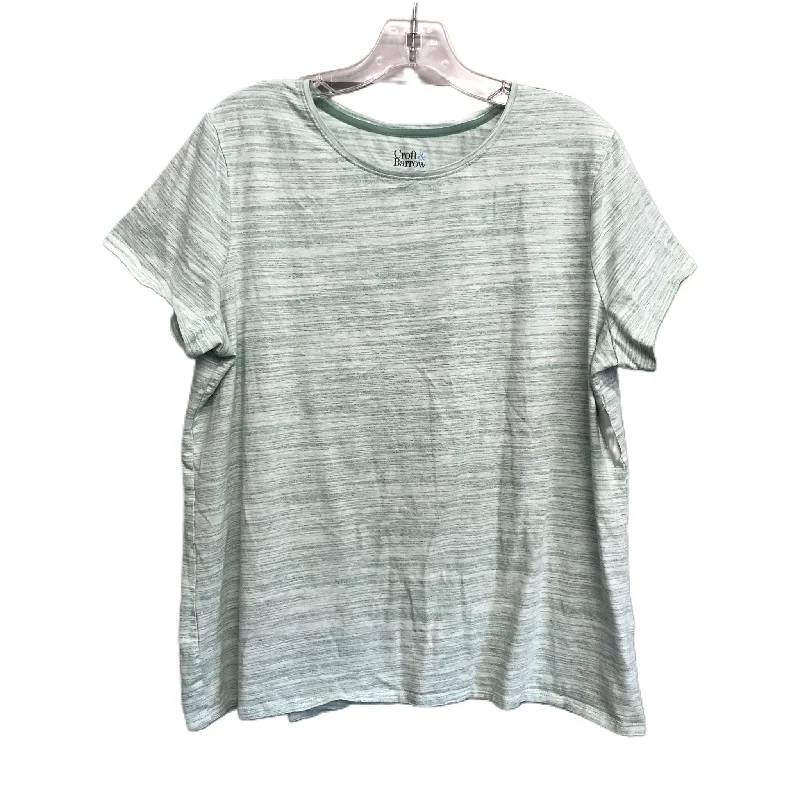 Final Clearance Green Top Short Sleeve Basic By Croft And Barrow, Size: Xl
