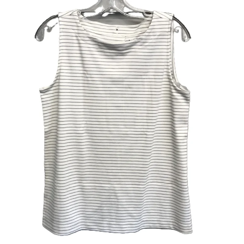 Exclusive Offers Grey & White Top Sleeveless By Loft, Size: S