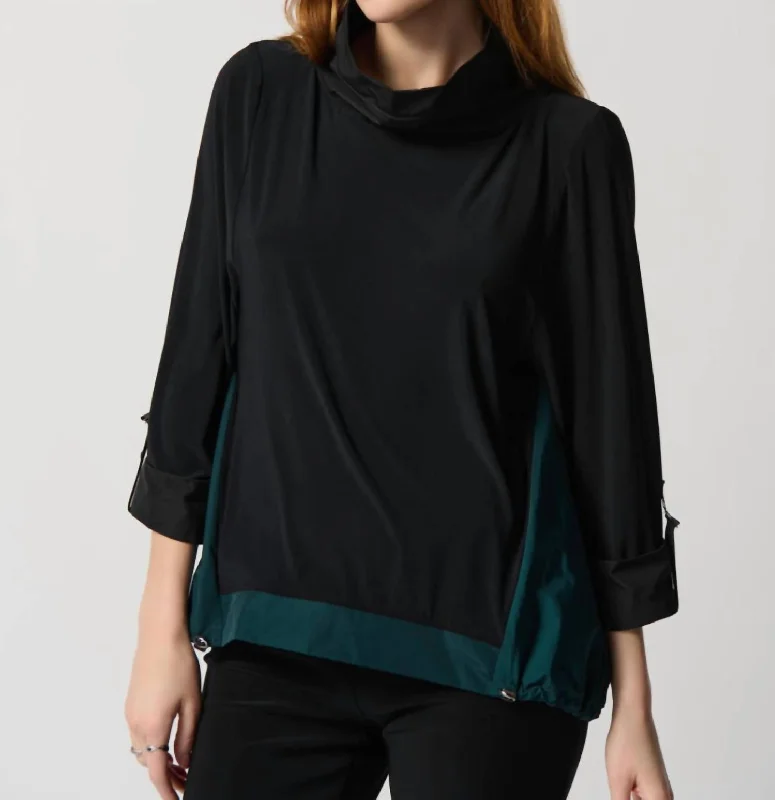 Jacket Top In Alpine Green Black