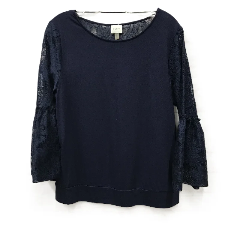 Act Fast Navy Top Long Sleeve By Cupio, Size: M
