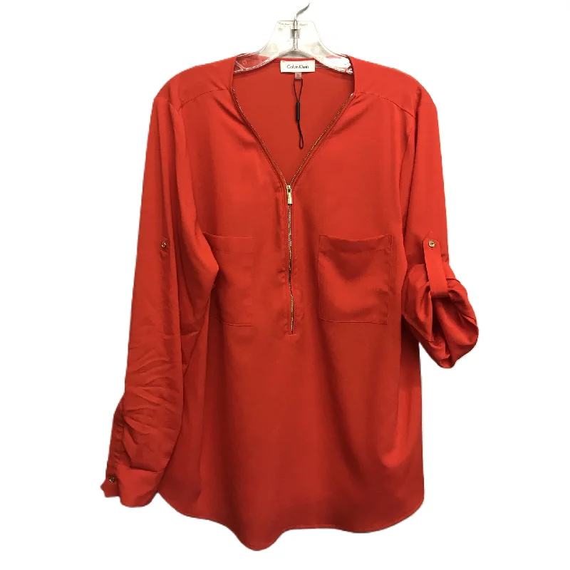 Special Buy Orange Top Long Sleeve By Calvin Klein, Size: Xl