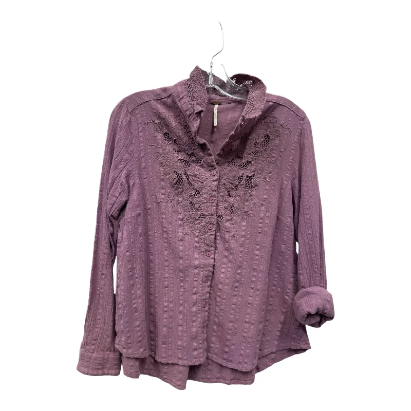 Don’t Miss Out Purple Top Long Sleeve By Free People, Size: Petite   S