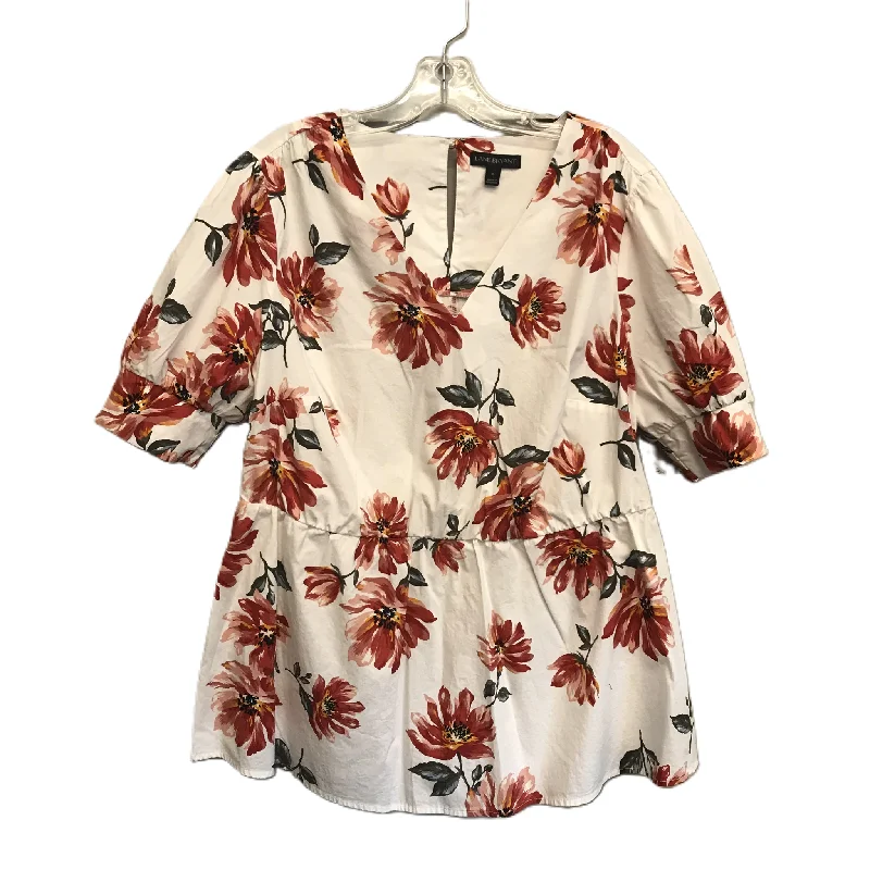 Sale Event Red & White Top Short Sleeve By Lane Bryant, Size: Xl