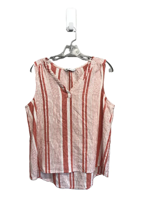 Limited Time Offer Red & White Top Sleeveless By Sonoma, Size: L