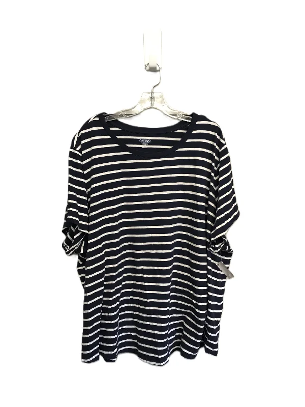 Seasonal Sale Striped Pattern Top Short Sleeve By Old Navy, Size: 4x