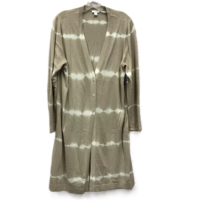 Deal Mania Sweater Cardigan By Pure Jill In Tan & White, Size: 1x