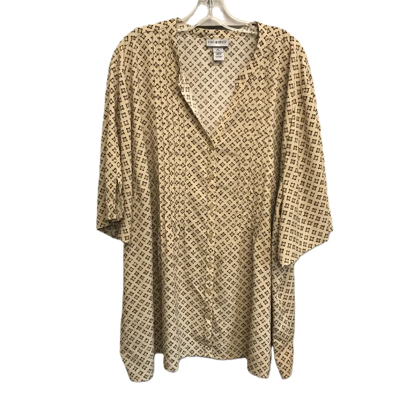 Epic Deals Tan Top Short Sleeve By Catherines, Size: 4x