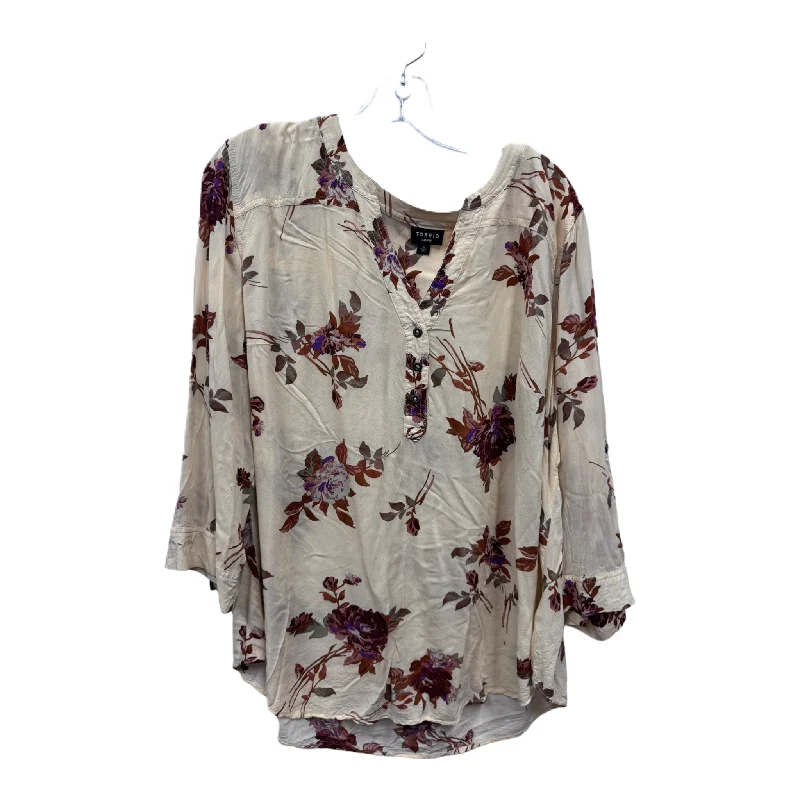 Today’s Deal Top 3/4 Sleeve By Torrid In Grey, Size: 3x
