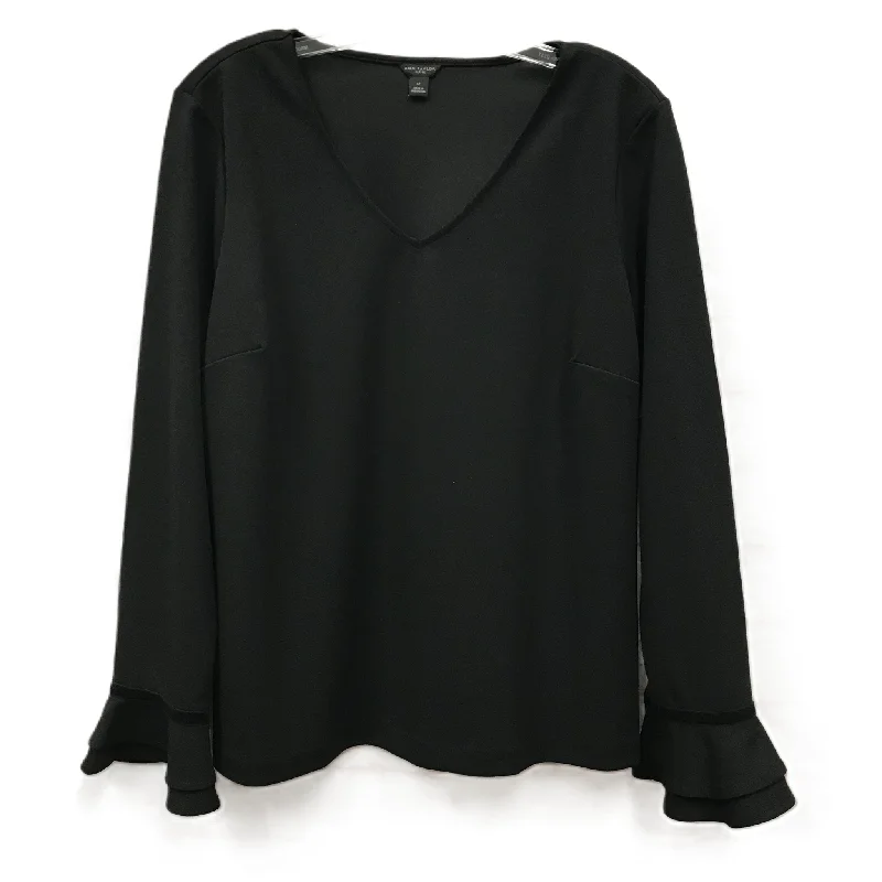Best Seller Top Long Sleeve By Ann Taylor In Black, Size: Petite L