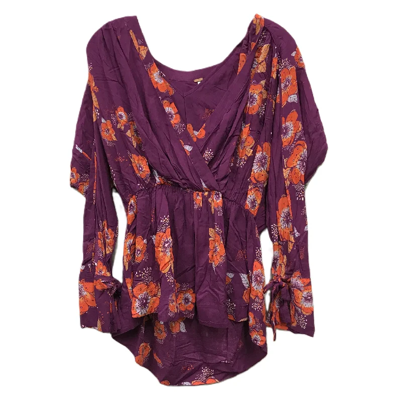 Midnight Madness Top Long Sleeve By Free People In Purple, Size: Xs